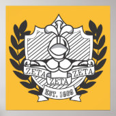 Zeta Zeta Zeta Wappen der Brüderlichkeit - Farbe Poster (Vorne)