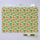 Zettel für rote und grüne Herzen Seidenpapier (Handwerk)