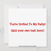 Zettel-und Chat-Geburtstags-Einladungen Einladung (Rückseite)