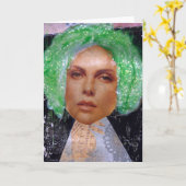 Zetti Girl The Green Hair Girl Karte (Gelbe Blume)