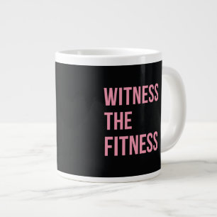 Zeuge der Fitness Funny Zitat Schwarz Rosa Jumbo-Tasse