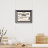 Zeugnis der Eisenbahngesellschaft Tuckerton 1918 Poster (Küche)