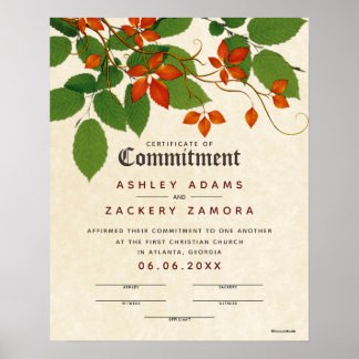 Zeugnis für botanische Hochzeiten Poster