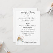 Zeugnis über das Opfer der Taufe Religiöse Karte (Vorderseite/Rückseite Beispiel)