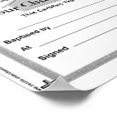 Zeugnis über die Taufe Reproduzierbare Master-Kopi Poster (Ecke)