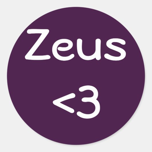 Zeus <3 Aufkleber (Vorderseite)