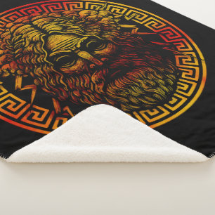 Zeus' antiker Schild-Kunstprint Sherpadecke