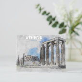 Zeus-Athen-Tempel - Vintage Griechen Postkarte (Stehend Vorderseite)