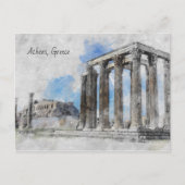 Zeus-Athen-Tempel - Vintage Griechen Postkarte (Vorderseite)
