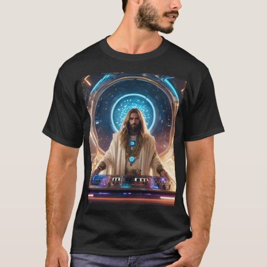 Zeus Black DJ T - Shirt Design. (Vorderseite)