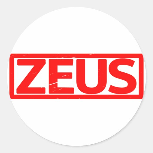 Zeus-Briefmarke Runder Aufkleber (Vorderseite)