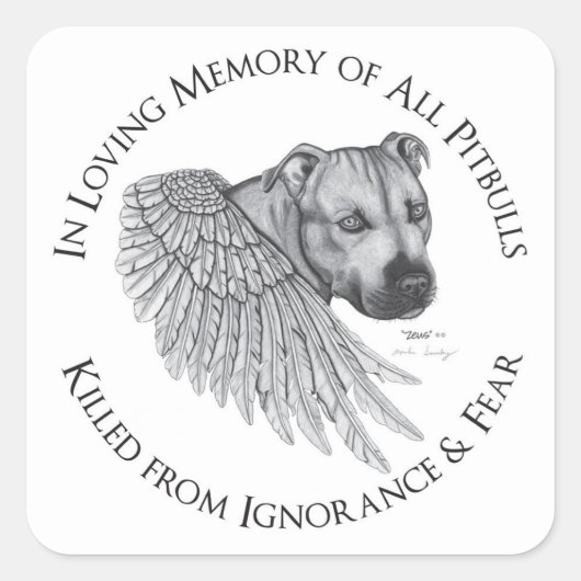 Zeus Engel Quadratischer Aufkleber (Vorderseite)