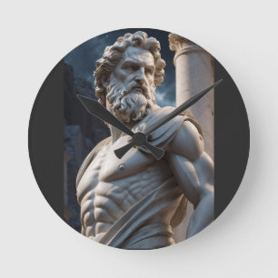Zeus Griechischer Gott Statue Runde Uhr