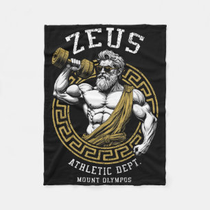 Zeus Gym Athletic Department Funny Greece God Work Fleecedecke
