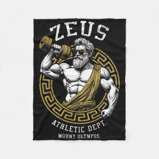 Zeus Gym Athletic Department Funny Greece God Work Fleecedecke