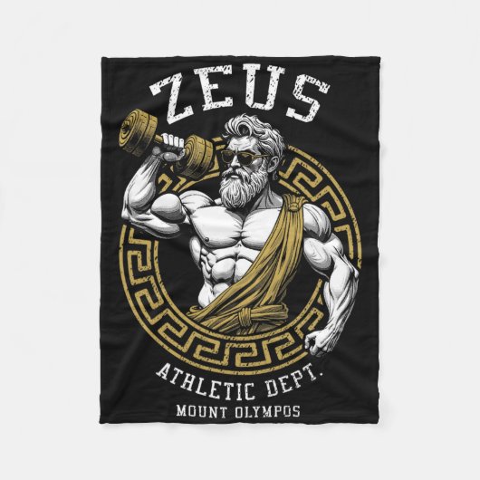 Zeus Gym Athletic Department Funny Greece God Work Fleecedecke (Vorderseite)