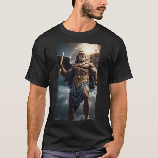 Zeus - Herrscher des Olympus-Berges T-Shirt (Vorderseite)