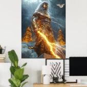 Zeus, König des Himmel - Gott des Donners Poster (Heimbüro)