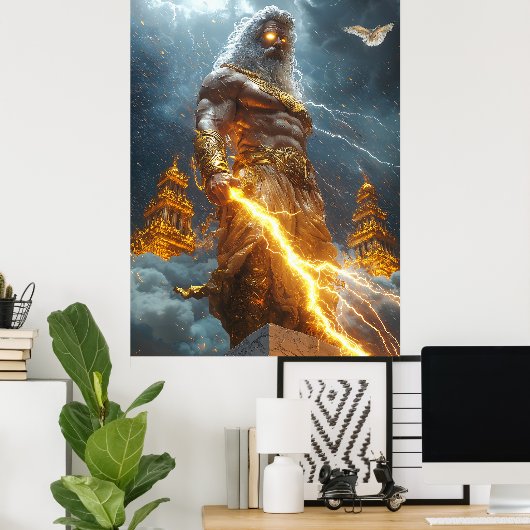 Zeus, König des Himmel - Gott des Donners Poster (Heimbüro)