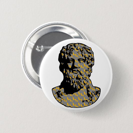 Zeus-Marmorstatue Button (Vorne & Hinten)