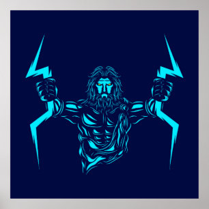Zeus-Mythologie Pop Art Poster