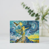 Zeus on Stormy Rocks with Lightning Bolt and Eagle Postkarte (Stehend Vorderseite)