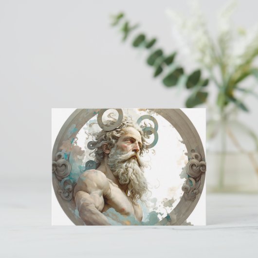 Zeus Postcard Illustration Postkarte (Stehend Vorderseite)
