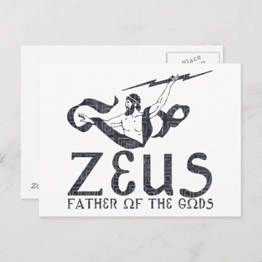 Zeus Postkarte (Vorne/Hinten)