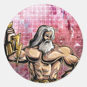 Zeus Runder Aufkleber