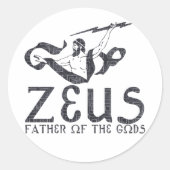 Zeus Runder Aufkleber (Vorderseite)