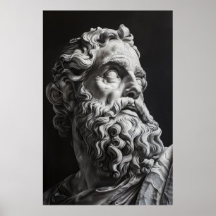 Zeus-Skulptur-Portrait-Poster - Gute Himmel in t Poster