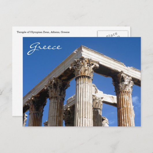 Zeus-Tempel Postkarte (Vorne/Hinten)