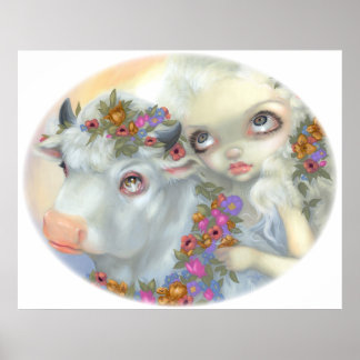Zeus und Europa ART PRINT-Blütenbulle Poster