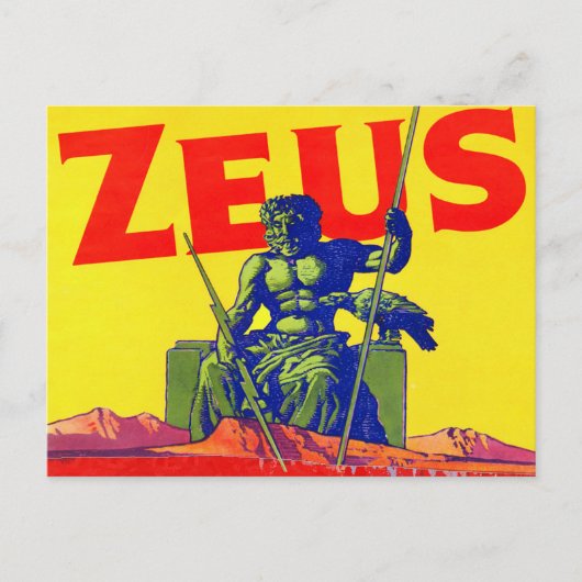 Zeus - Vintage Poster Design Postkarte (Vorderseite)