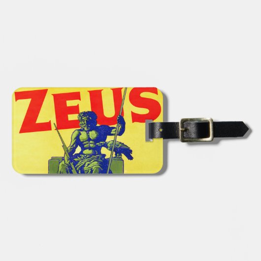 Zeus - Vintager Plakat-Entwurf Gepäckanhänger (Vorderseite horizontal)