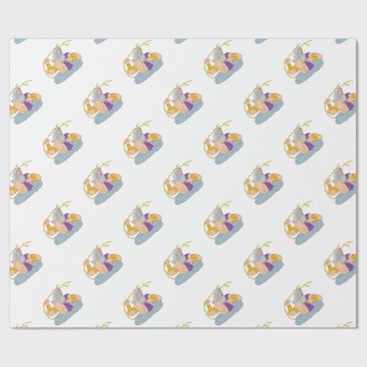 Zeusausübendes Thunderbolt-Blitz-Zeichnen Geschenkpapier (Flach)