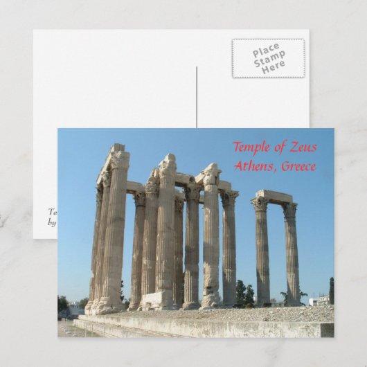 Zeustempel Postkarte (Vorne/Hinten)