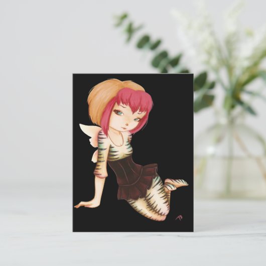 Zevra - Fantasy Fee Goth Art Postkarte (Stehend Vorderseite)