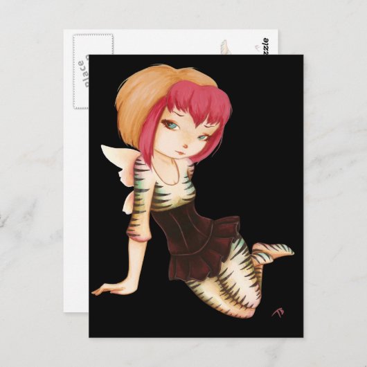 Zevra - Fantasy Fee Goth Art Postkarte (Vorne/Hinten)