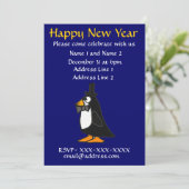 ZF-, Party EinladungPenguin des Sylvesterabends Einladung (Stehend Vorderseite)