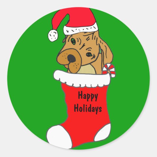 ZF - Spaß Welpe in einem Strumpf Sticker (Vorderseite)