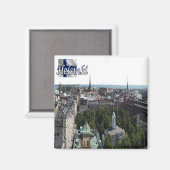 zFI006 HELSINKI panorama, Finnland, Kühlschrank Magnet (Vorderseite/Rückseite)