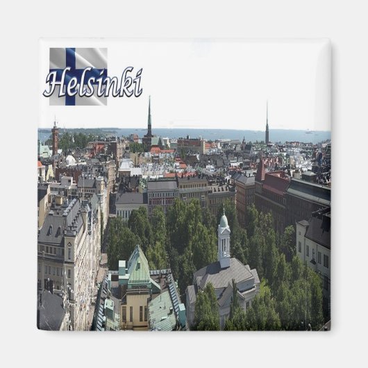 zFI006 HELSINKI panorama, Finnland, Kühlschrank Magnet (Vorne)