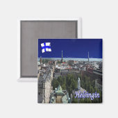 zFI007 HELSINKI panorama, Finnland, Kühlschrank Magnet (Vorderseite/Rückseite)