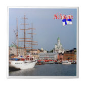 zFI008 HELSINKI panorama, Finnland, Fliese (Vorderseite)