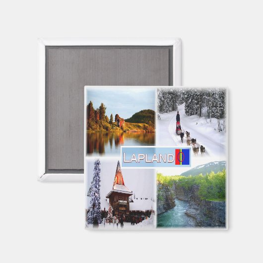zFI010 LAPLAND SEE INARI LAMMINTUPA SANTA CLAUS, Magnet (Vorderseite/Rückseite)