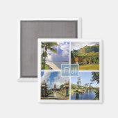 zFJ003 FIJI, Mosaik, Ozeanien, Kühlschrank Magnet (Vorderseite/Rückseite)