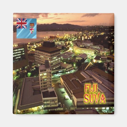 zFJ005 FIJI, Suva at Night, Ozeanien, Kühlschrank Magnet (Vorne)