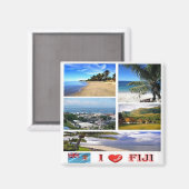 zFJ006 FIJI I Liebe, Mosaik, Ozeanien, Kühlschrank Magnet (Vorderseite/Rückseite)