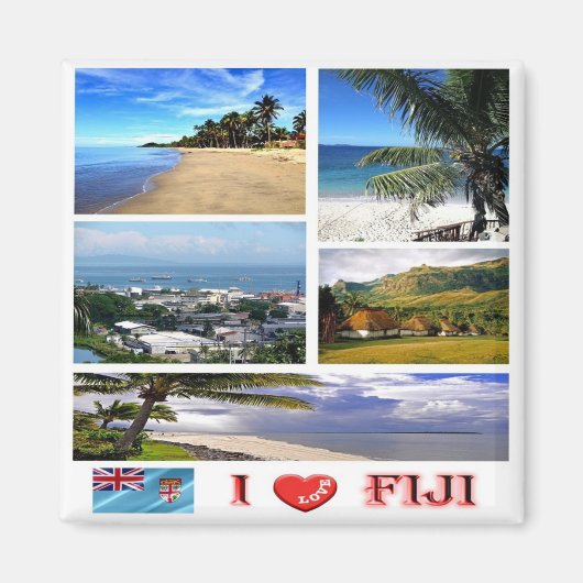 zFJ006 FIJI I Liebe, Mosaik, Ozeanien, Kühlschrank Magnet (Vorne)